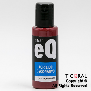 ACRIL.DECOR.EQ 703 ROJO CARMESI 50ML X 6 UNIDADES